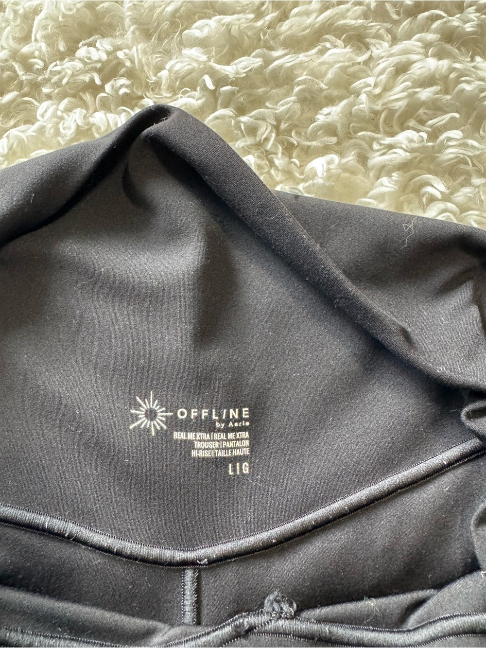 Aerie Offline Real Me High Rise Wide Leg Trouser Pockets Black Size Large - Picture 12 of 12